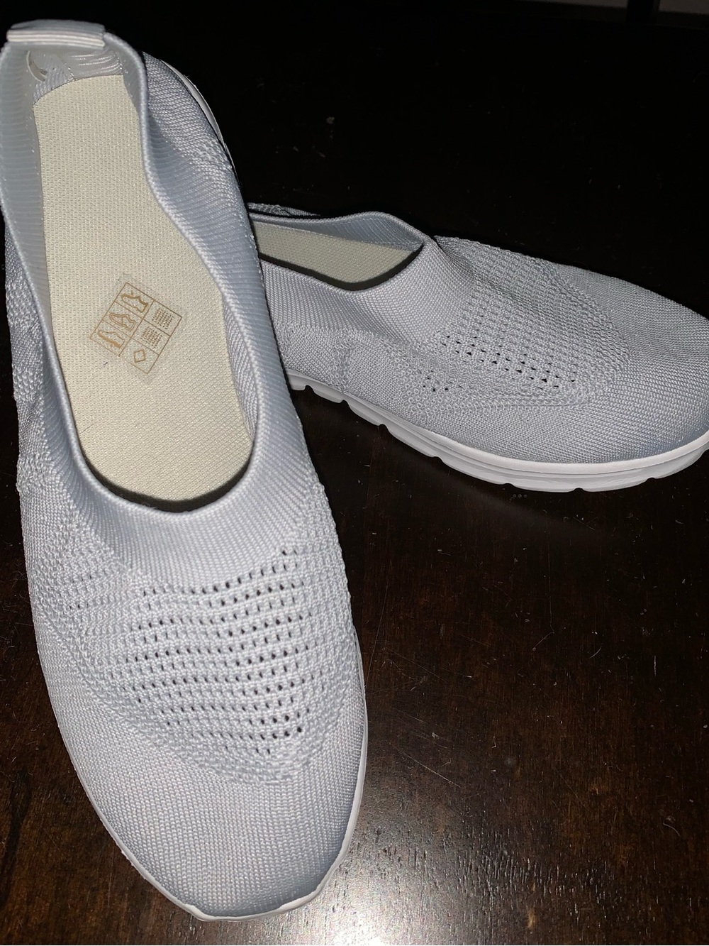 Comfort Knit Slip-On Lightweight Sneakers - Light Gray 7.5 NWOT - Picture 3 of 10